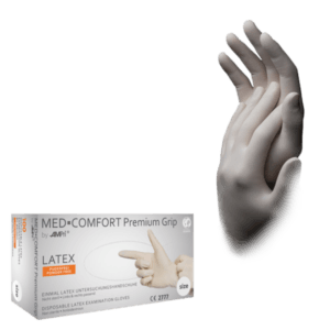 Guante de látex Med Confort premium sin polvo –  100 ud | EPI cat. III PS clase I