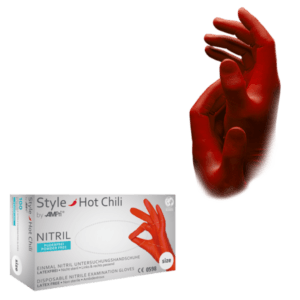 Guantes de nitrilo Style Red  100 ud PFAQL 1,5 – rojo | EPI cat. III PS clase I