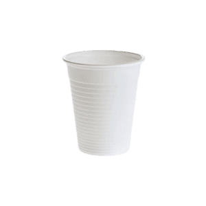Vaso plástico blanco – 180 ml – resistente, apilable – pack 3000 ud