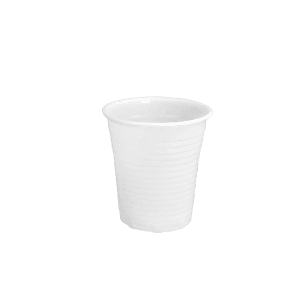 Vaso desechable plástico PP 150 ml blanco – pack 3000 ud
