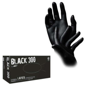 Guante de látex Black 300 PF – 300 mm – AQL 1,5 |  100 ud | EPI cat. III PS clase I