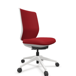 Silla Operativa Trim sin brazos de color rojo en vista lateral