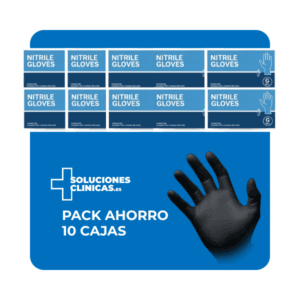 packs ahorro guantes de nitrilo negro sin polvo para centros sanitarios