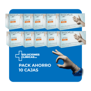 packs ahorro guantes de látex basic plus con polvo para centros sanitario
